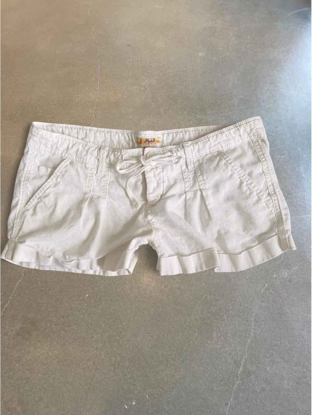 Papaya Linen Blend Ruffle Hem Shorts | Women’s Size M